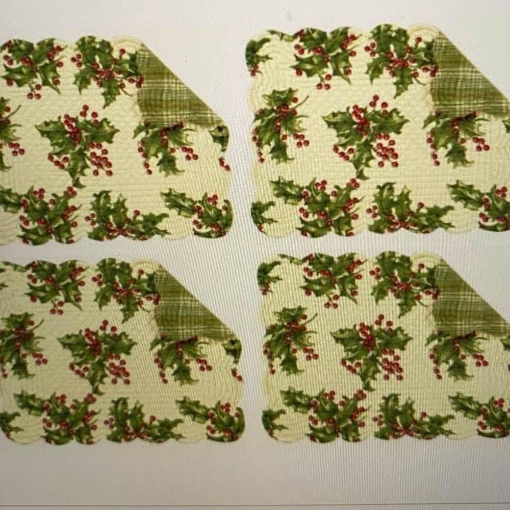 April Cornell Set of 2 Quilted Reversible Placemats All Year Beautiful